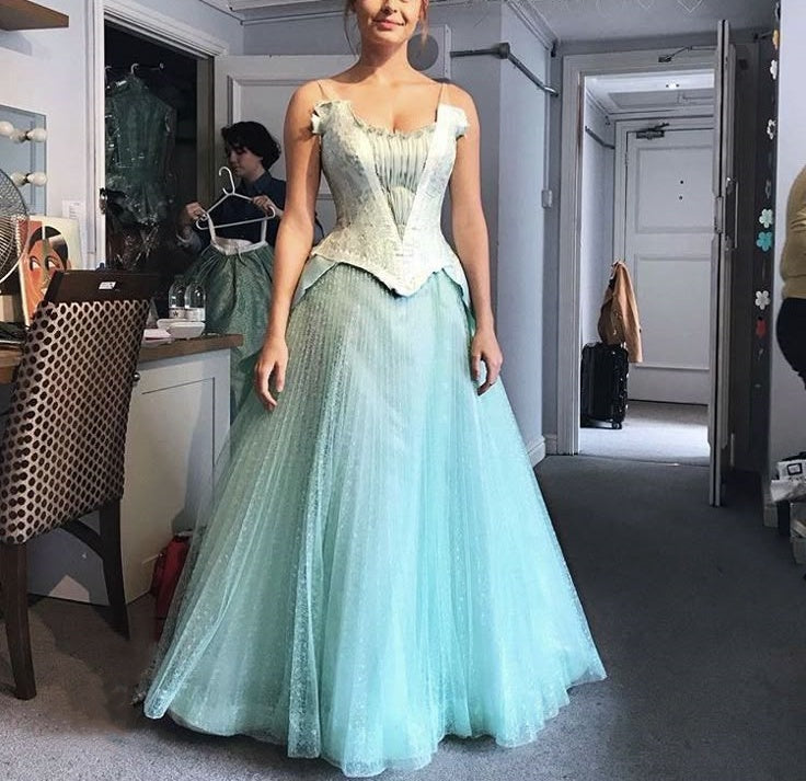 Hellblaues Vintage-Mode, exquisites Perlen-Spaghettiträger-Lang-Tüll-Ballkleid, Abendkleid für den Abschlussball, gh3668