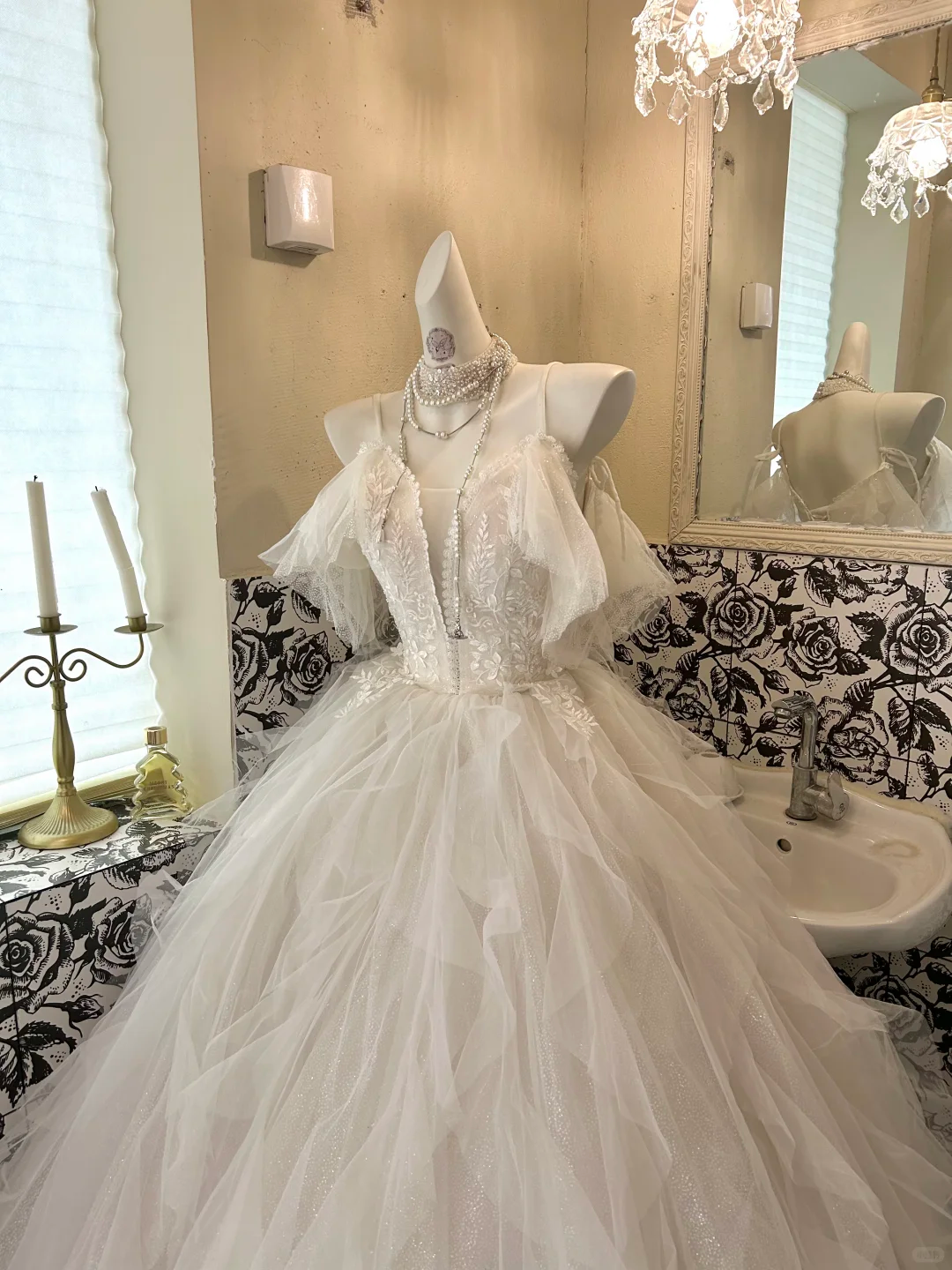 Ivory Spaghetti Strap Off-the-Shoulder Waist-Cinched Voluminous Princess Skirt Long Romantic Dress, Wedding Gown gh7722