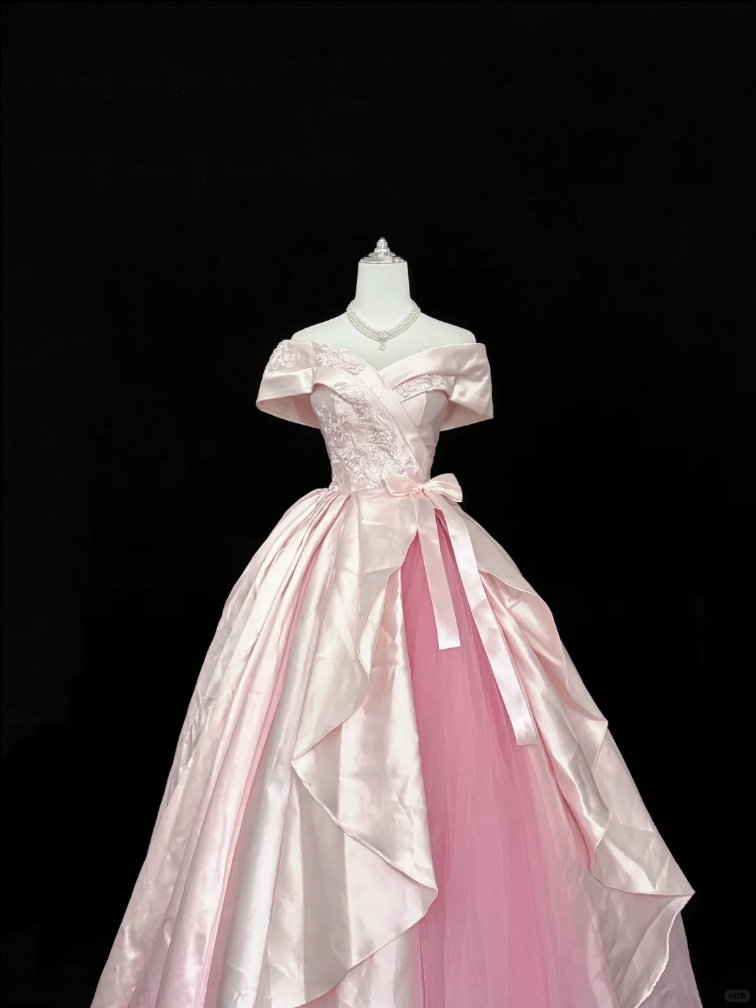 Blush Pink Satin Cinched Waist Elegant Luxury Voluminous Skirt Long Romantic Dress, Wedding Gown gh7876