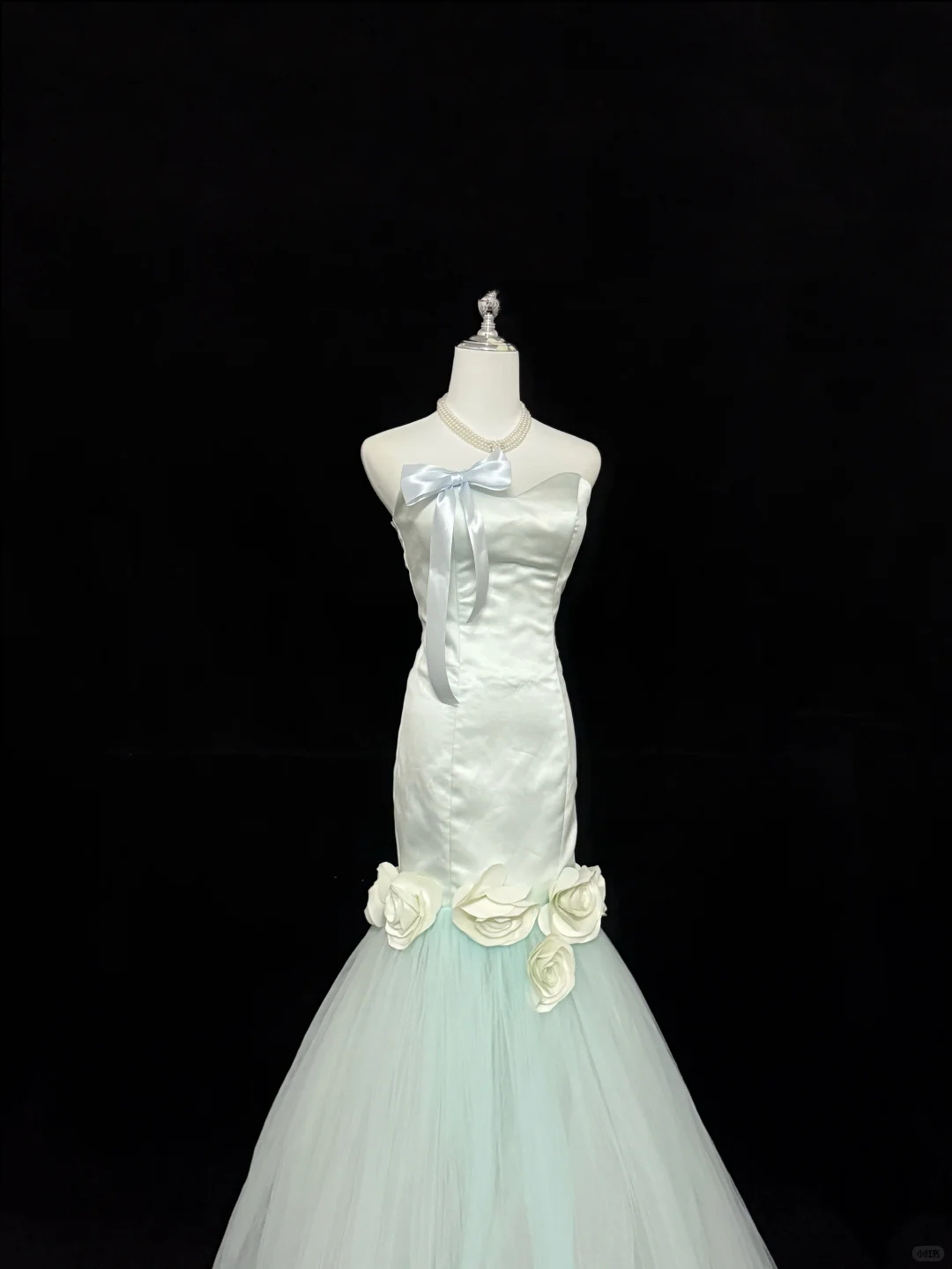 Light Green Strapless Cinched Waist Figure-Hugging Sexy Mermaid Skirt Long Romantic Dress, Wedding Gown gh7842