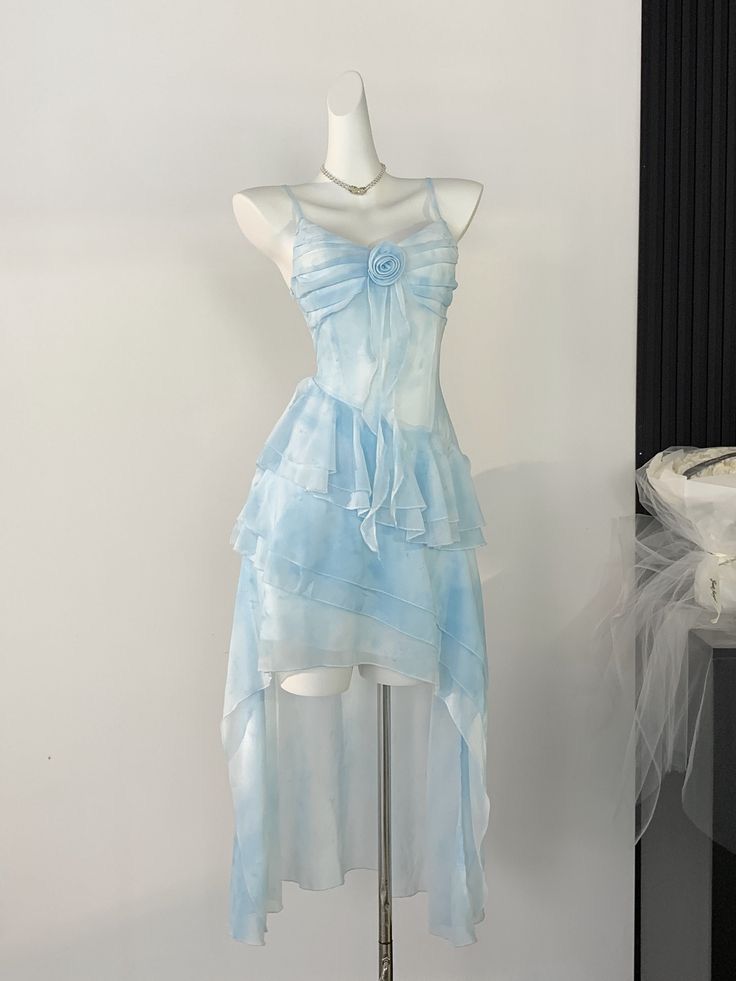 Kurzes Chiffonkleid „Blue Fairy“ (gh6872)
