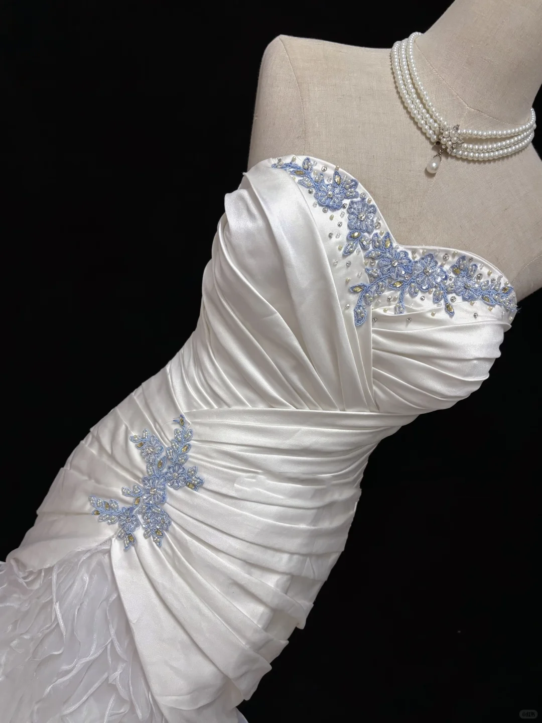 White Satin Strapless Romantic Long Gown, Cinched Waist & Slim Bodycon Fit, Wedding Dress & Bridal Gown gh8190