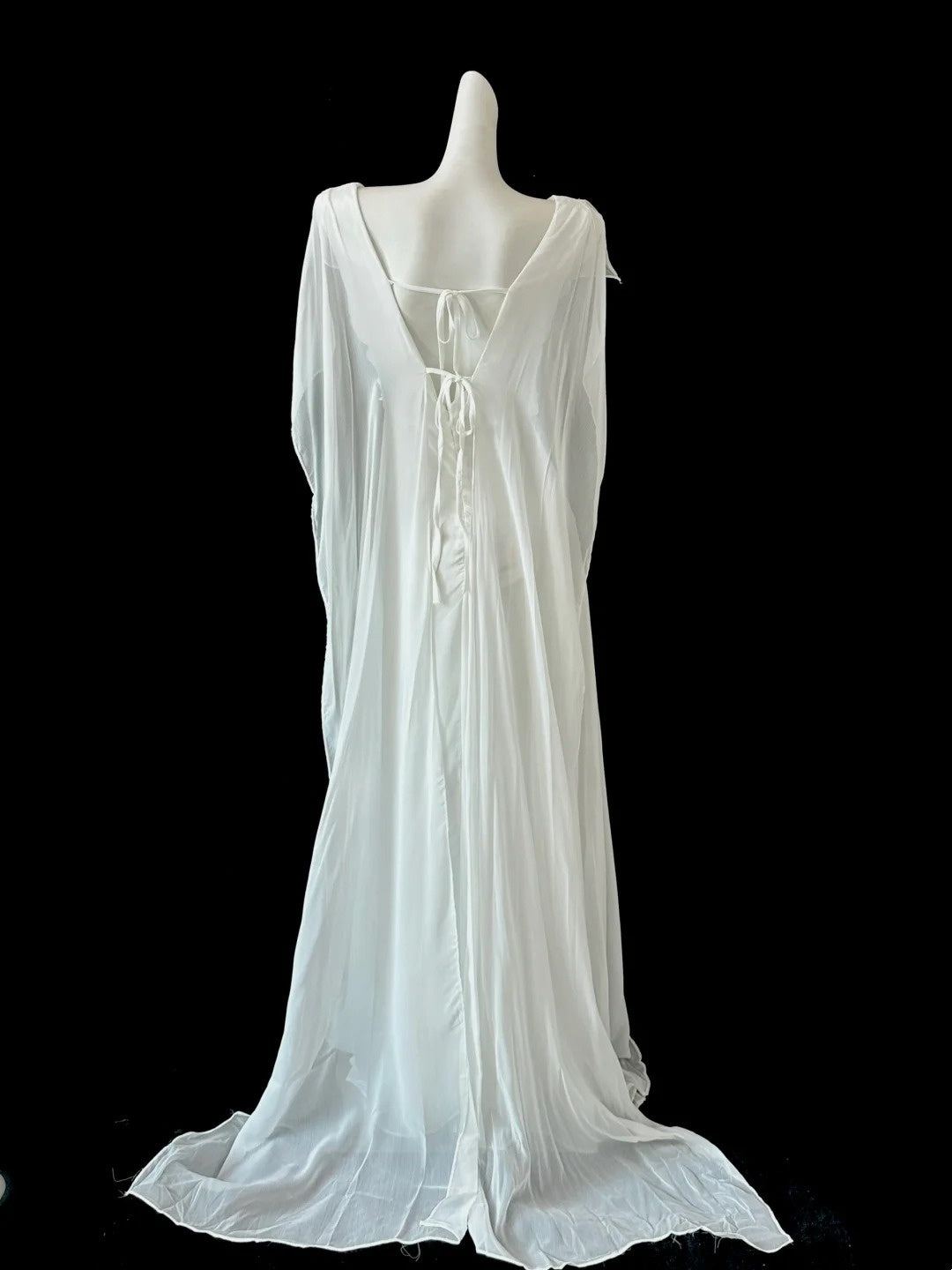 Weißes, langes Chiffon-Ballkleid mit Fee-Motiv, Abendkleid, Partykleid, gh4842