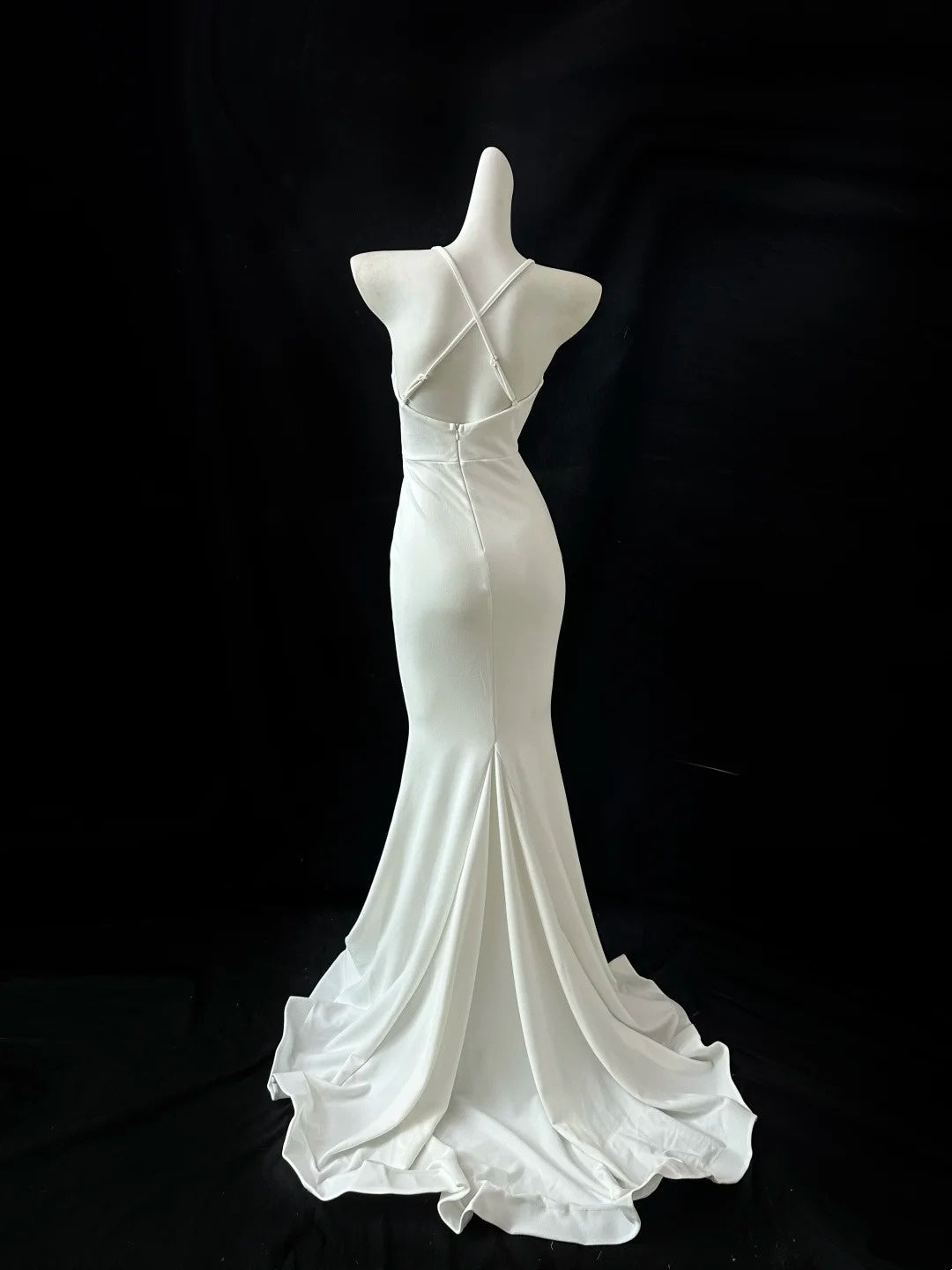 Weißes, modisches, langes Satin-Ballkleid, Abendkleid, Partykleid gh4838