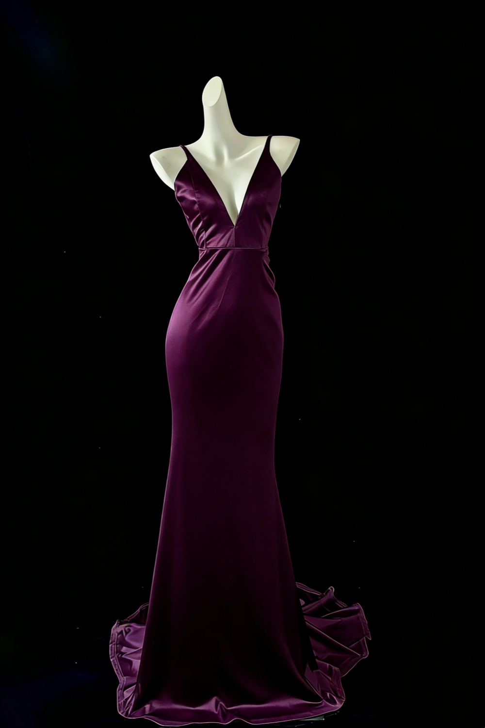 Weißes Meerjungfrau-Kleid, elegant, lang, Satin, Ballkleid, Abendkleid, Partykleid, gh4474