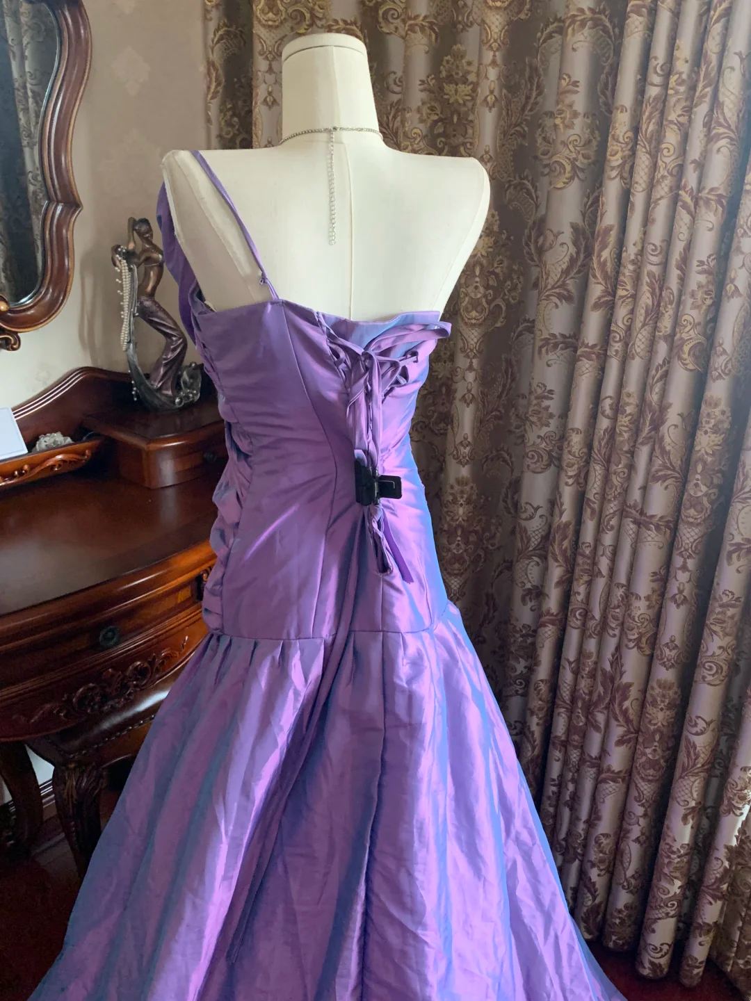 Light Purple One-Shoulder Spaghetti Strap Waist-Cinched Mermaid Skirt Prom Dress, Evening Gown, Graduation Party Dress gh7253
