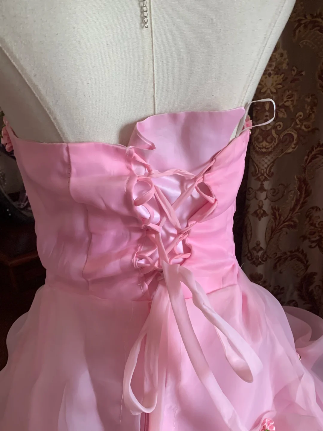 Light Pink Strapless Waist-Cinched Voluminous Skirt Prom Dress, Birthday Gown, Graduation Gown gh7255