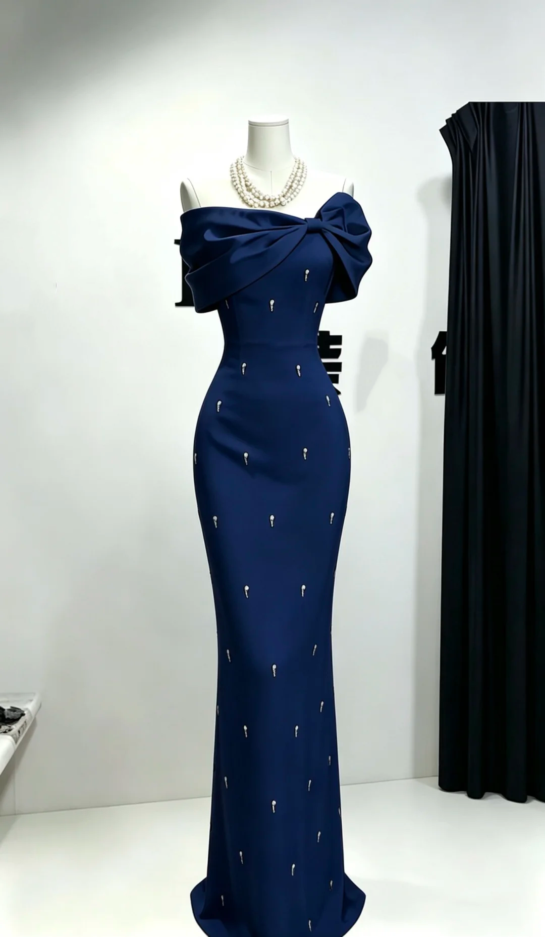 Satin Unique Off-Shoulder Waist-Cinched Fitted Bodycon Sexy Long Evening Dress, Fairy Gown, Romantic Gown gh7482