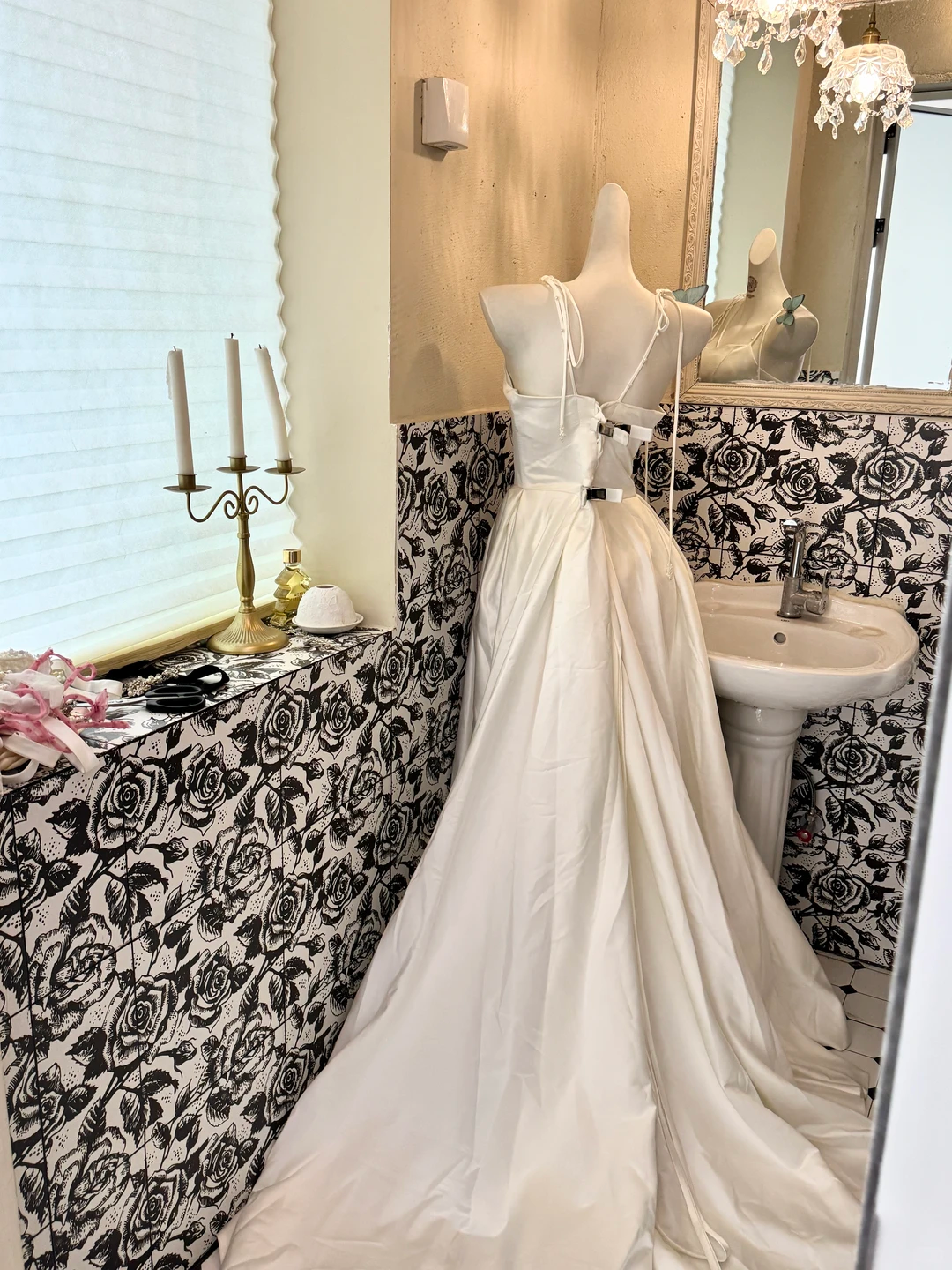 White Spaghetti Strap Waist-Cinched Fitted Full Flared Long Romantic Dress, Wedding Gown gh7546