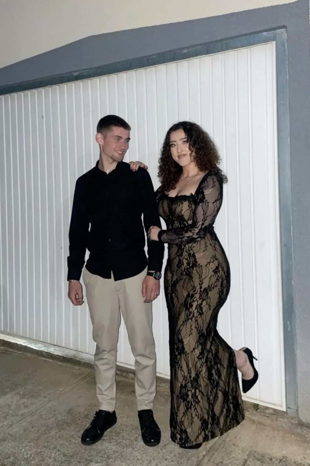 girlhomeshops-🖤 Schwarzes langes Spitzenkleid gh6260