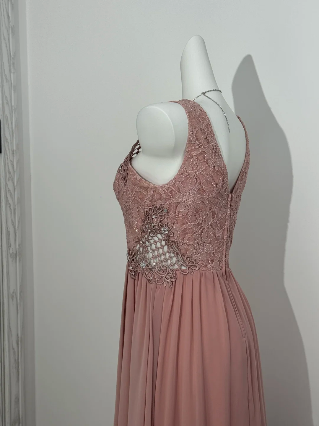 Light Pink Cutout Spaghetti Strap Waist-Cinched Bodycon Long Prom & Evening Gown gh7221