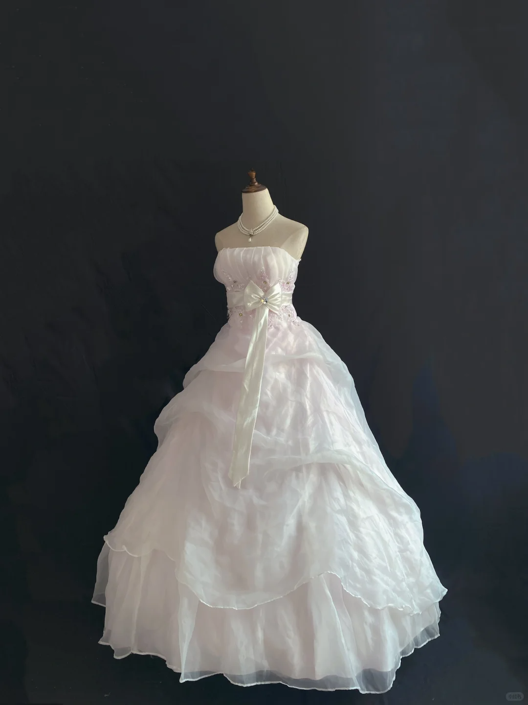 Blush Pink Strapless Romantic Gown with Cinched Waist and Voluminous Princess Skirt, Wedding Dress & Bridal Gown gh8205