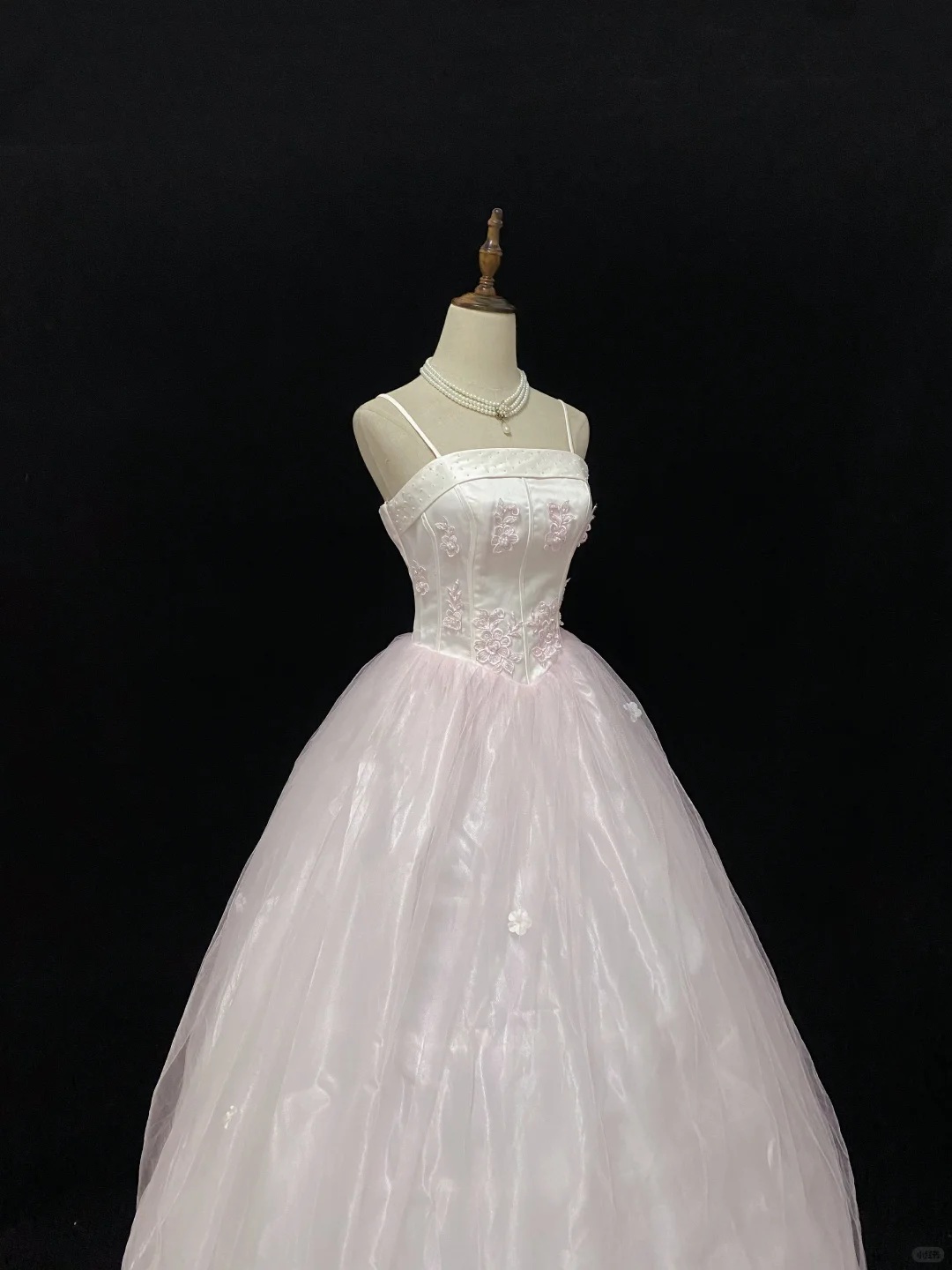 Blush Pink Spaghetti Strap Romantic Wedding Dress, Cinched Waist, Embroidered, Classic Exquisite Voluminous Full Swing Skirt, Bridal Gown gh8134