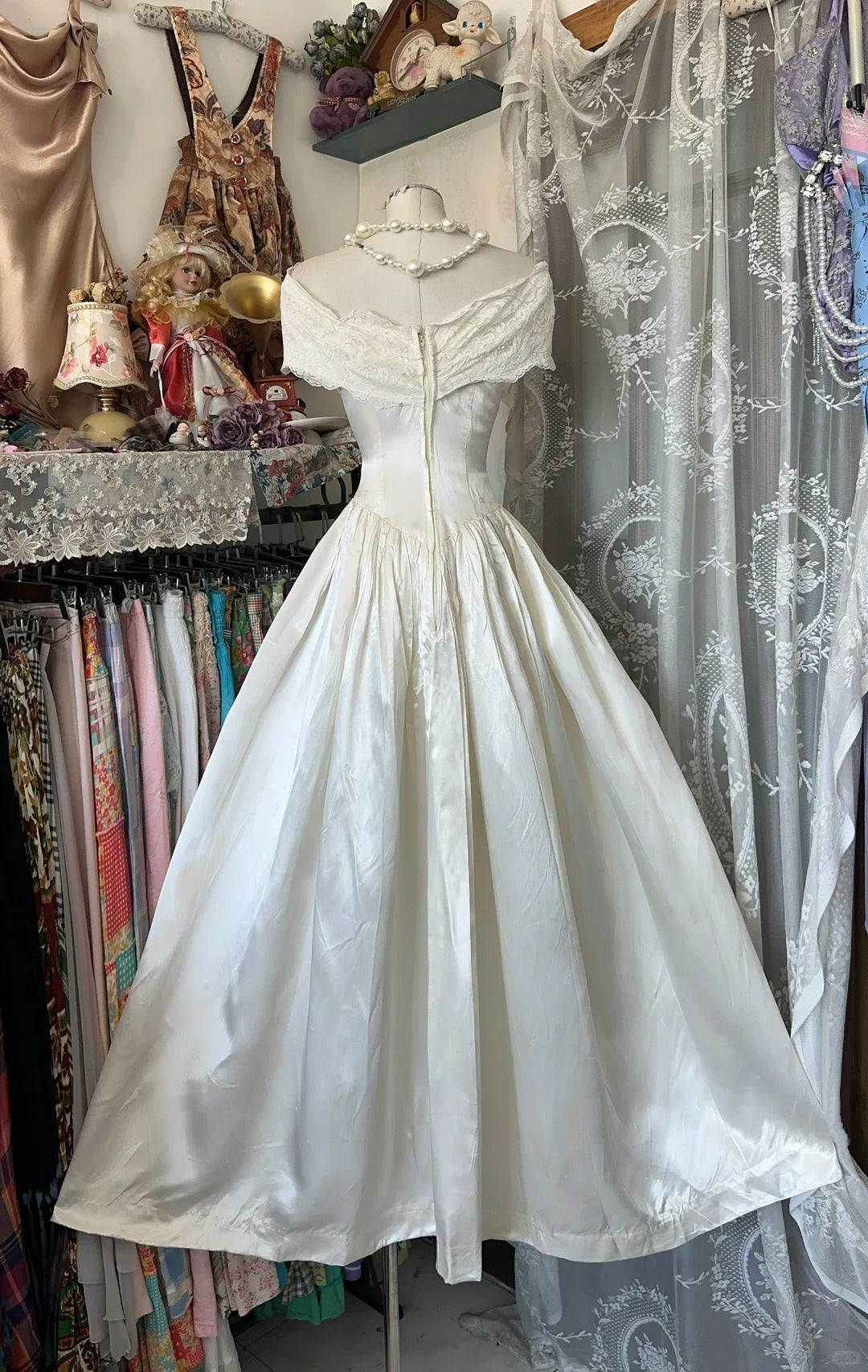 Girlhomeshops - Robe de soirée longue en satin blanc ivoire à fleurs, robe de fête d'anniversaire, gh5181