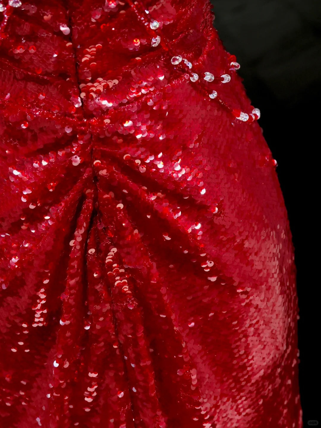 Girlhomeshops-Red sexy suspenders elegant long sequined prom dress evening dress party dress gh5123