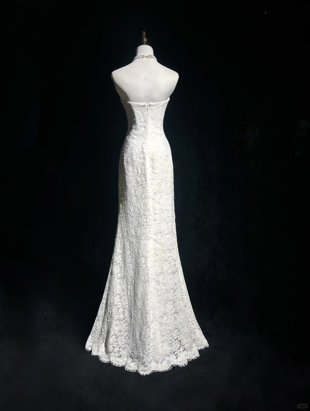 Weißes Retro-Mode Herzausschnitt Elegante Exquisite Spitze Lange Spitze Tüll Bodenlangen Schleppendes Ballkleid Abendkleid Ballkleid Brautkleid gh3873