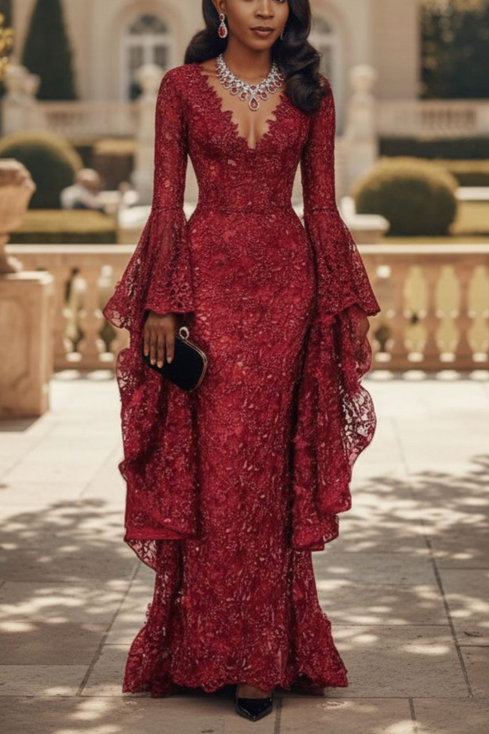 Neues langärmeliges Abendkleid gh6534