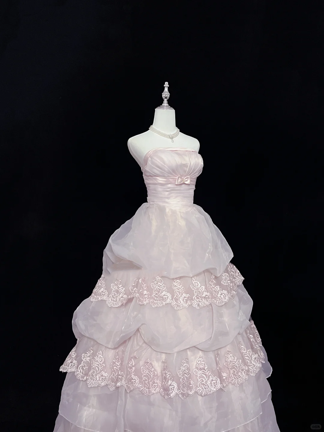 Blush Pink Strapless Cinched Waist Voluminous Princess Skirt Romantic Dress, Wedding Gown gh8045
