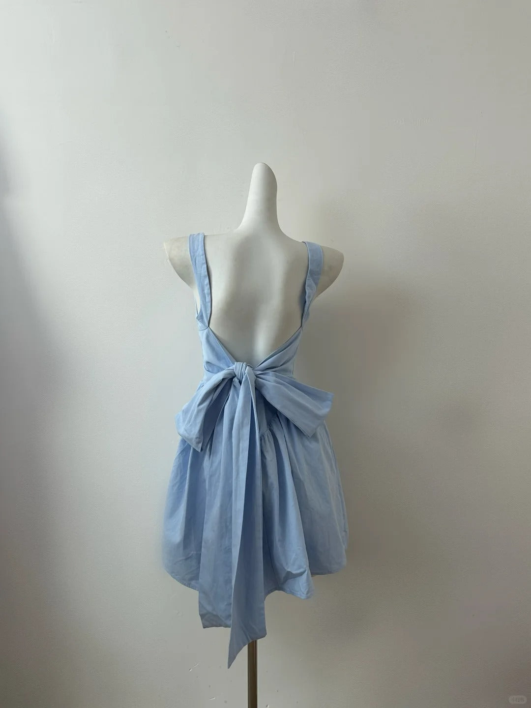 Pink/Blue Cute and Sweet Backless Square Neck Short Dress 11283