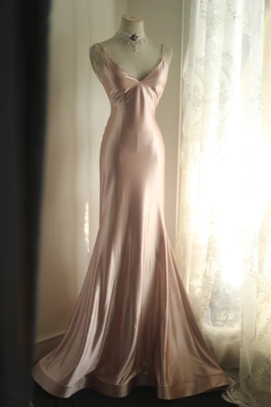 Robe de soirée sirène rose gh6556