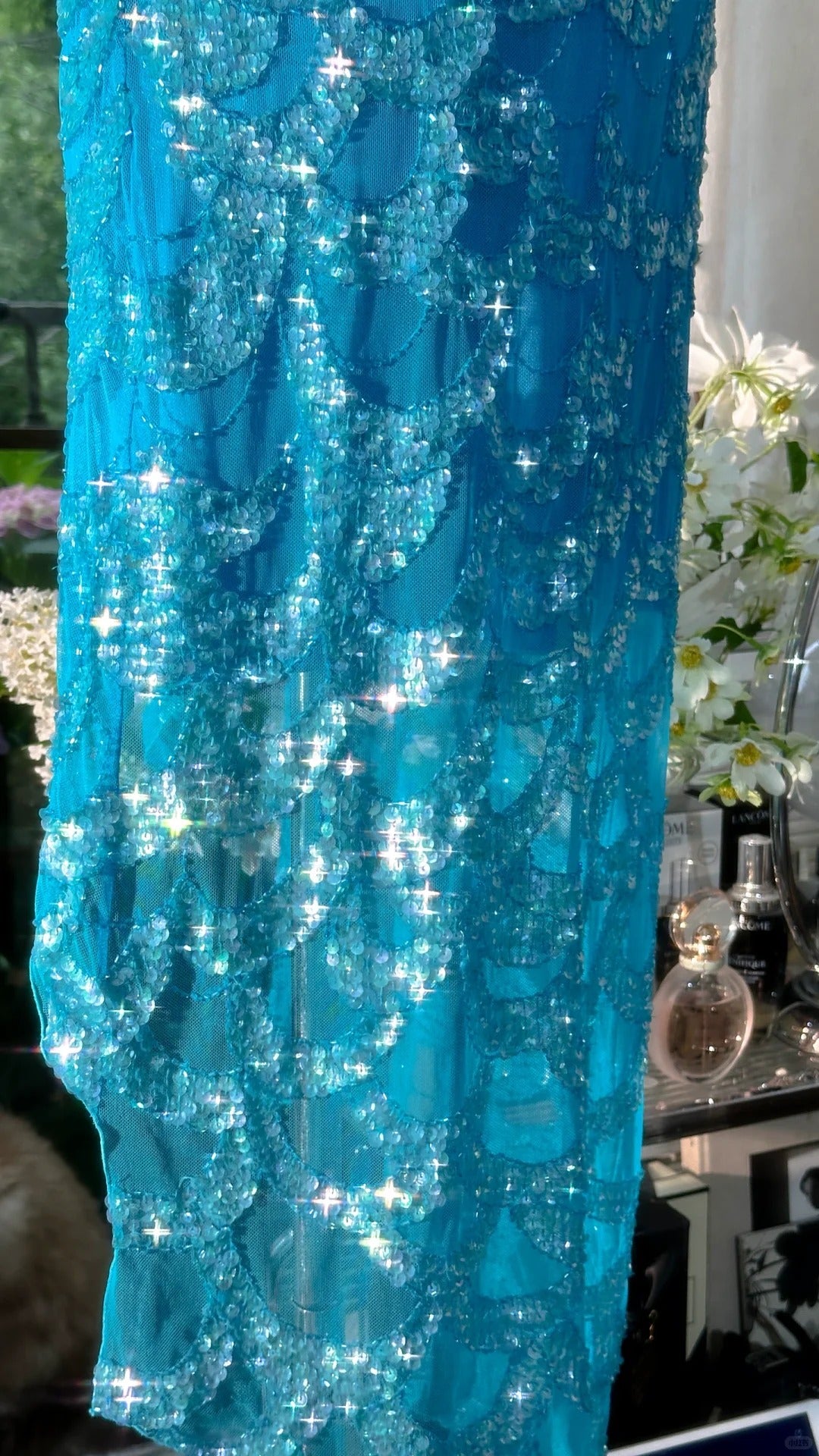 Blaues funkelndes Ballkleid, langes Chiffon-Ballkleid, Abendkleid, Geburtstagskleid, Hochzeitskleid, gh4528