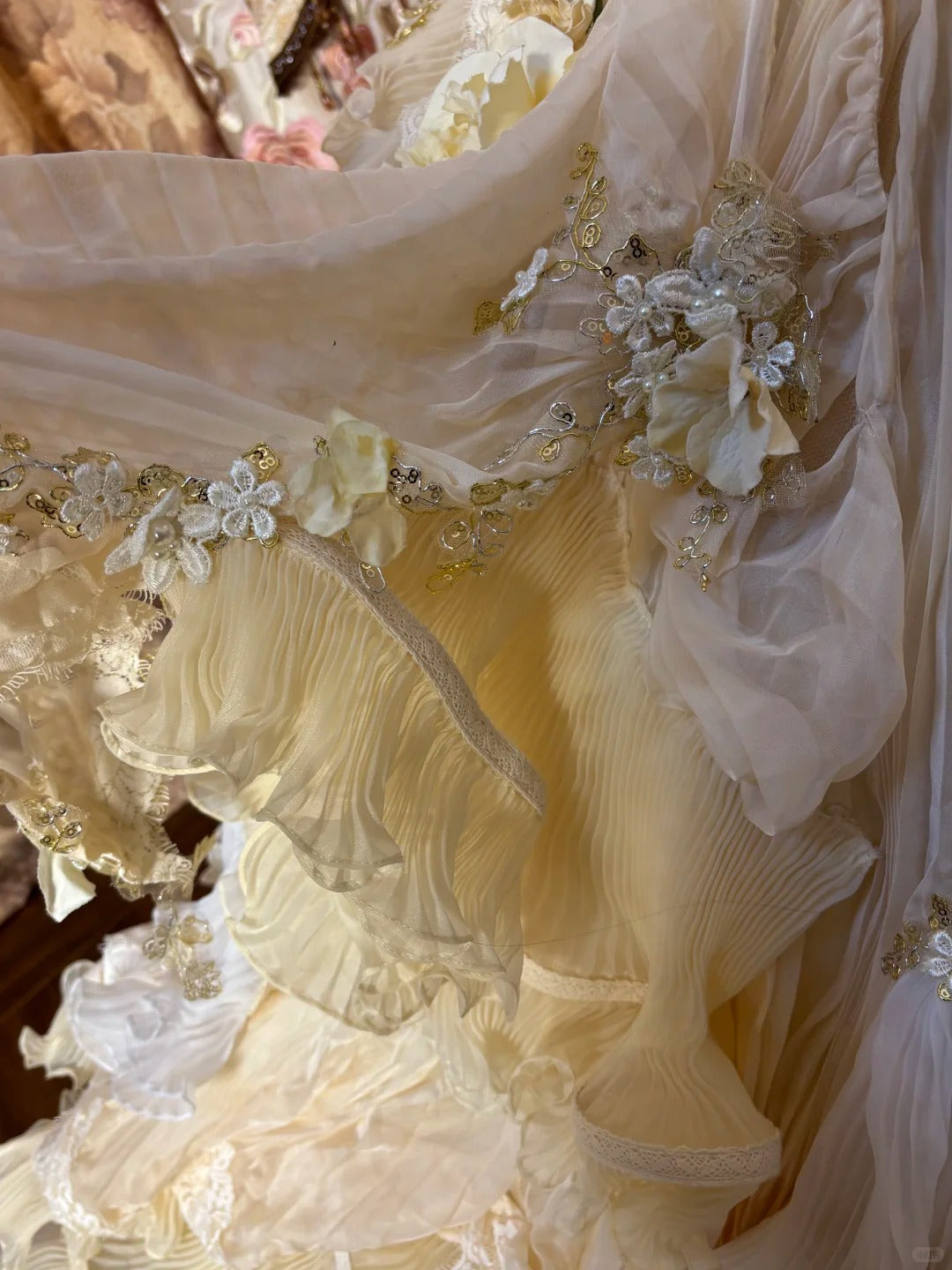 Robe de soirée longue en tulle à fleurs jaunes et perles, robe de mariée pour adulte, gh4572