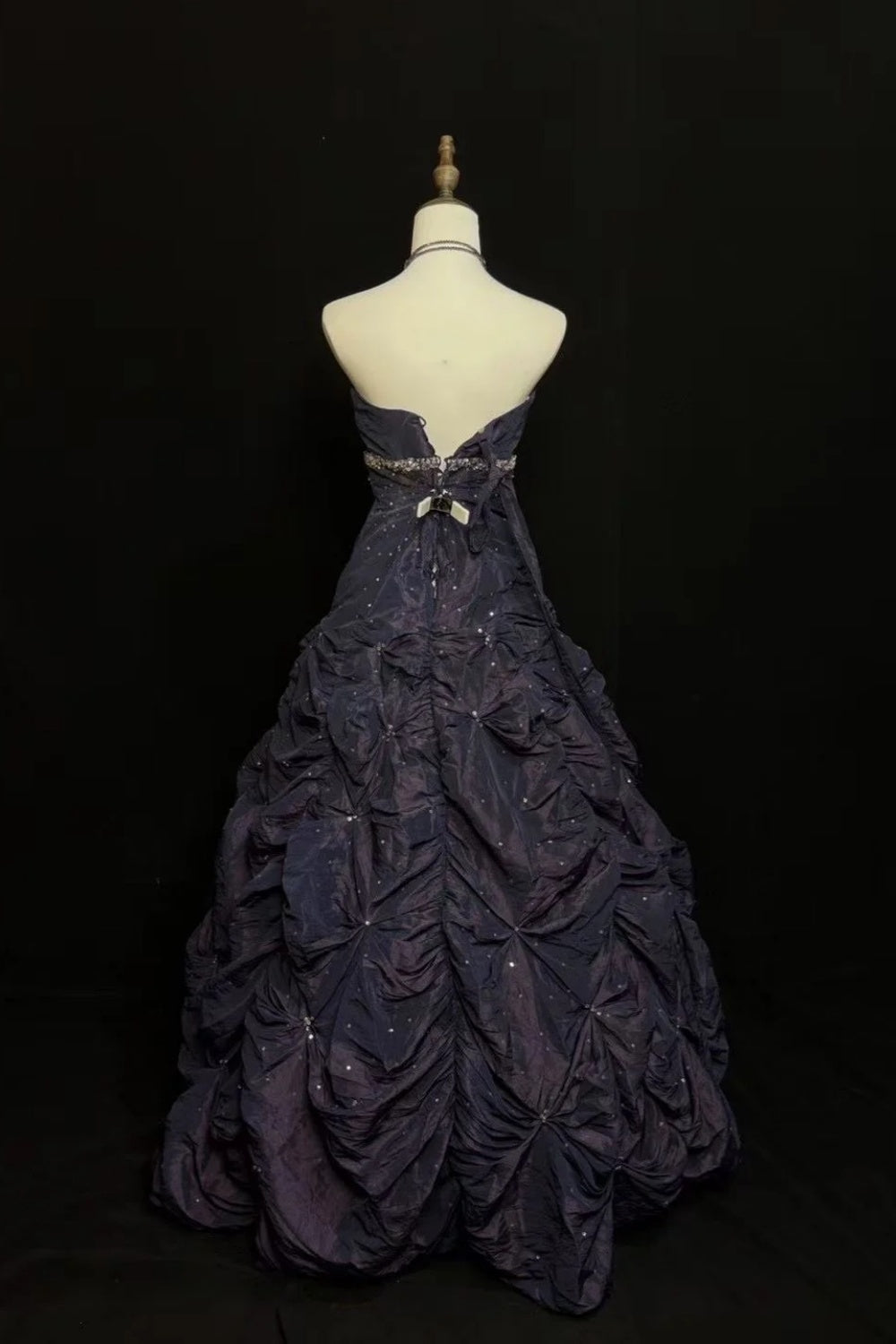 girlhomeshops - Robe de bal longue en satin « Nuit étoilée violette » gh6294