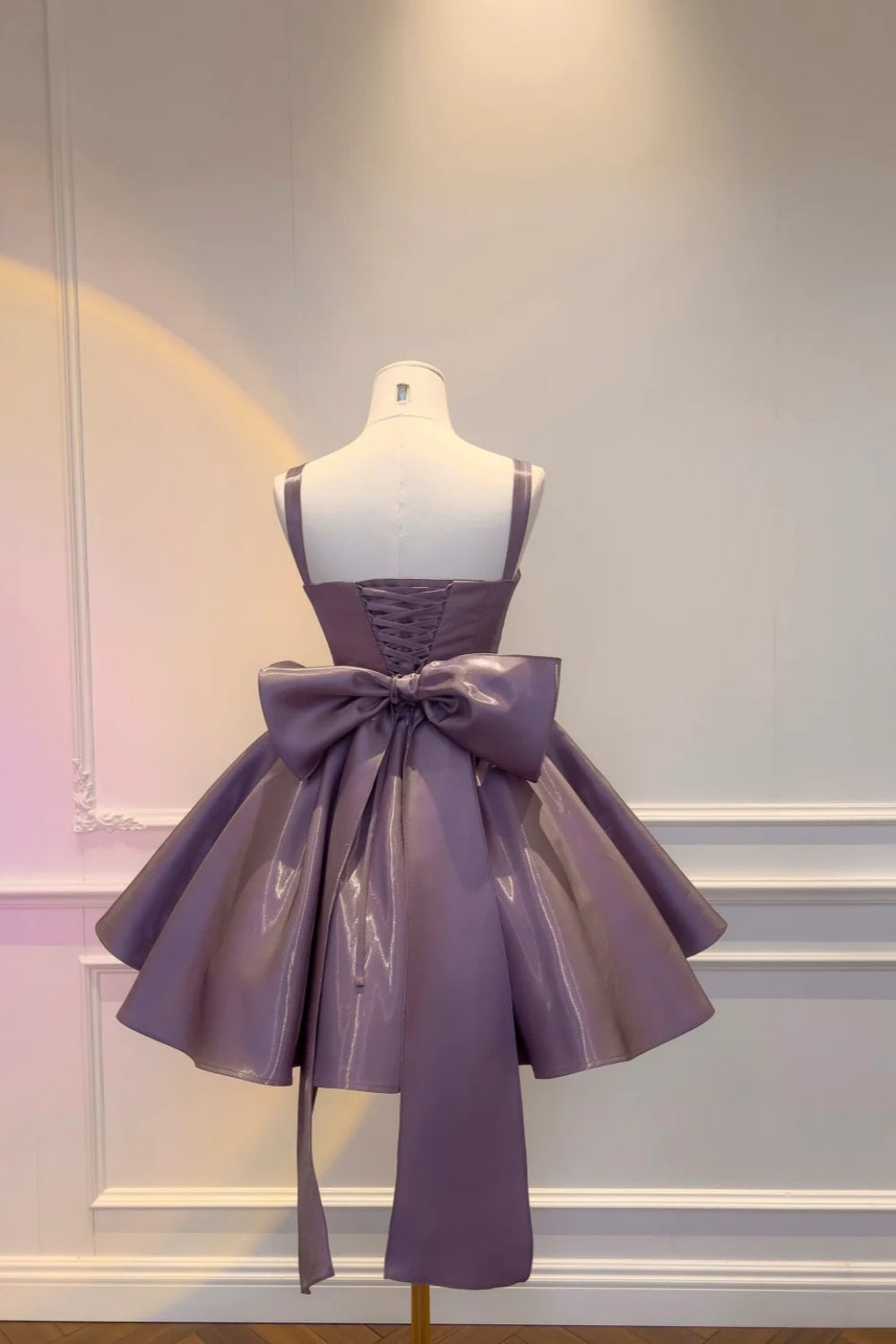 Glitzerndes lila Puffrock-Kurzes Geburtstagskleid/Abendkleid gh6795