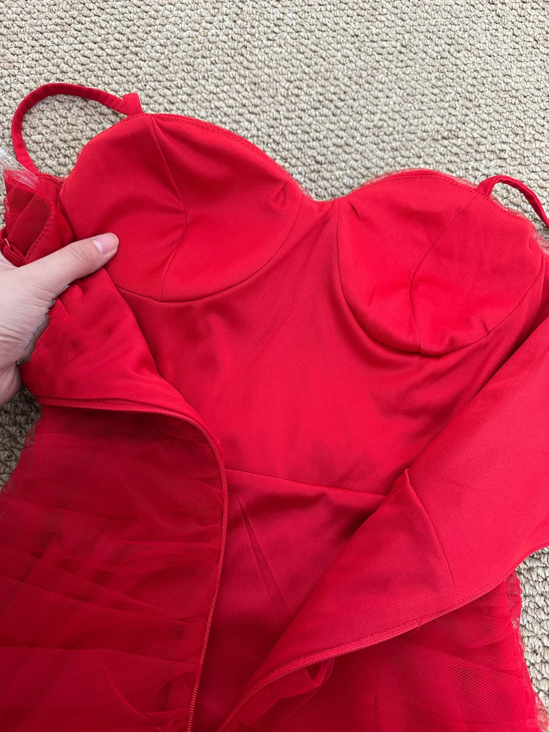 Red fashion cute sweet simple short dress 11285