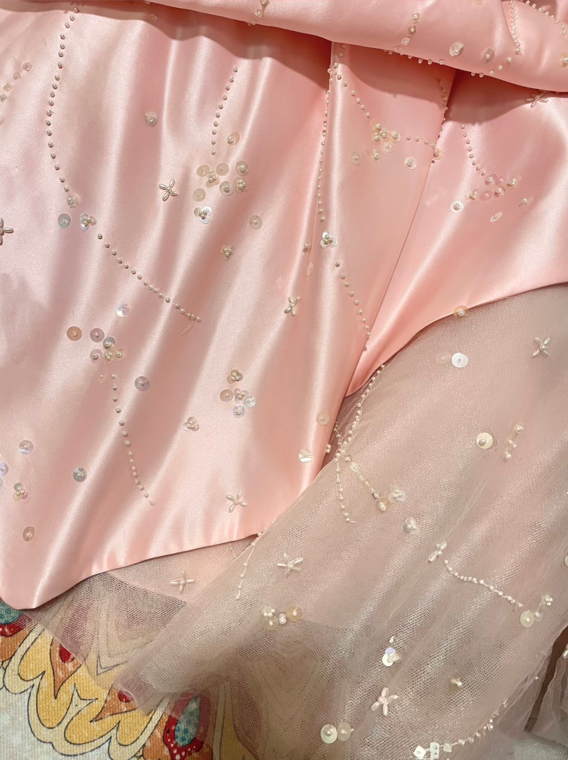 Gorgeous Full Body Bead Decoration Pink Beaded Elegant Long Satin Ball Gown Evening Dress Party Dress gh4466