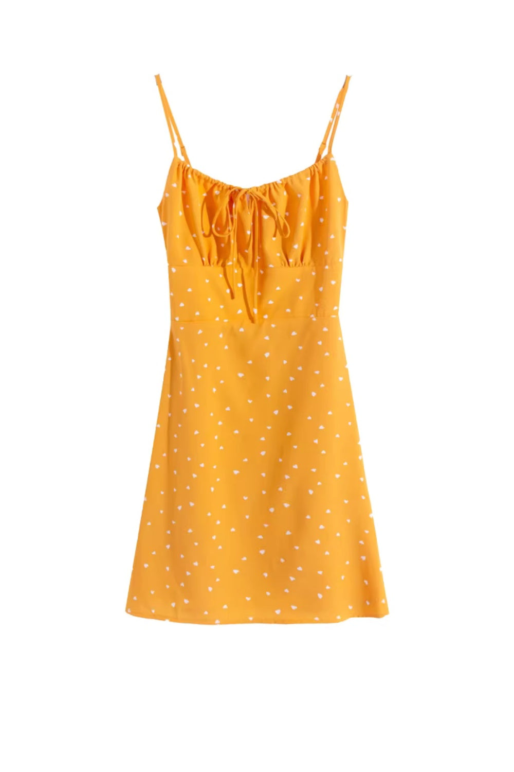 Französisches Retro-Kleid mit süß-pikantem Herzmuster, schmal geschnitten, mit Trägern, rückenfrei, kurzes Reisekleid für Damen, Artikelnummer 11399