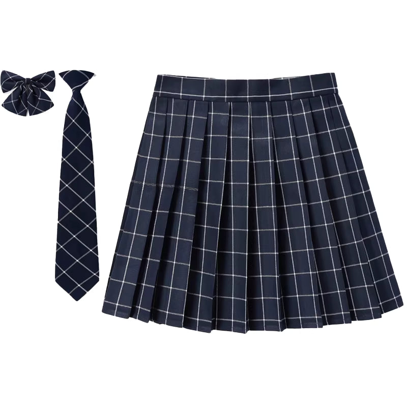 Auf Lager zum Aktionspreis: JK-Schuluniform-Minirock mit hohem Bund für Schülerinnen, Schuluniformen, Aufführungen, Karoröcke 11341