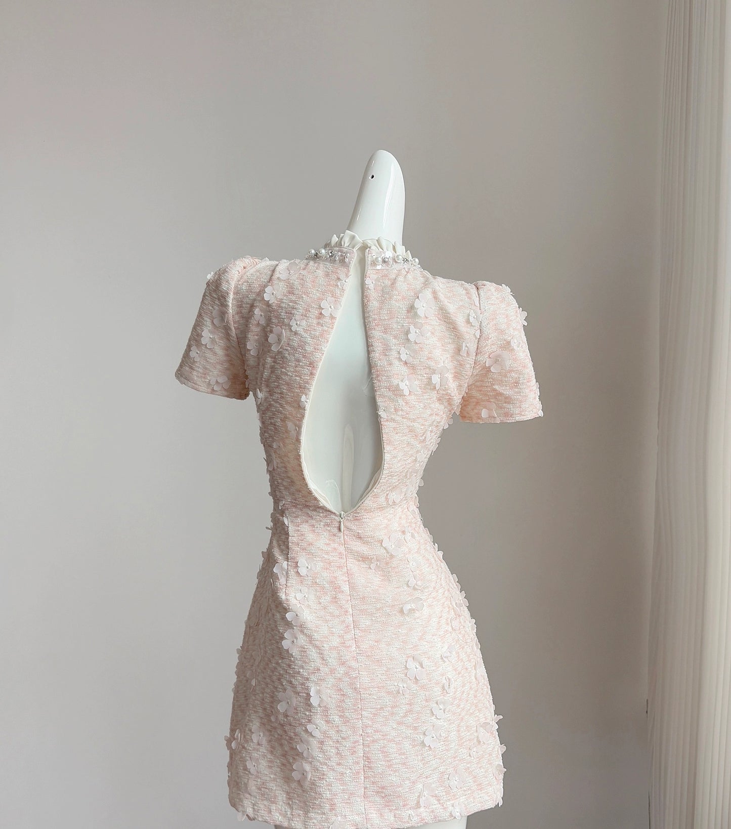 Rosa Retro-Heimkehrkleid im Chanel-Stil für Damen, Sommer, kurzes, zierliches High-End-Kleid 11290