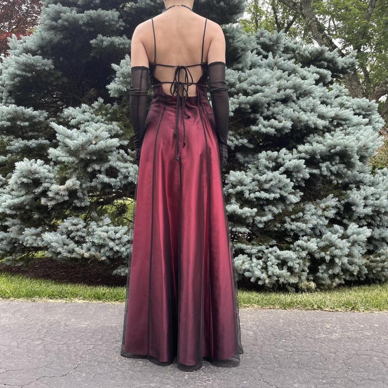 Burgunderrotes, zartes, perlenbesetztes, langes Tüll-Ballkleid, elegantes Abendkleid, formelles Geburtstagspartykleid, Abschlussballkleid gh3615