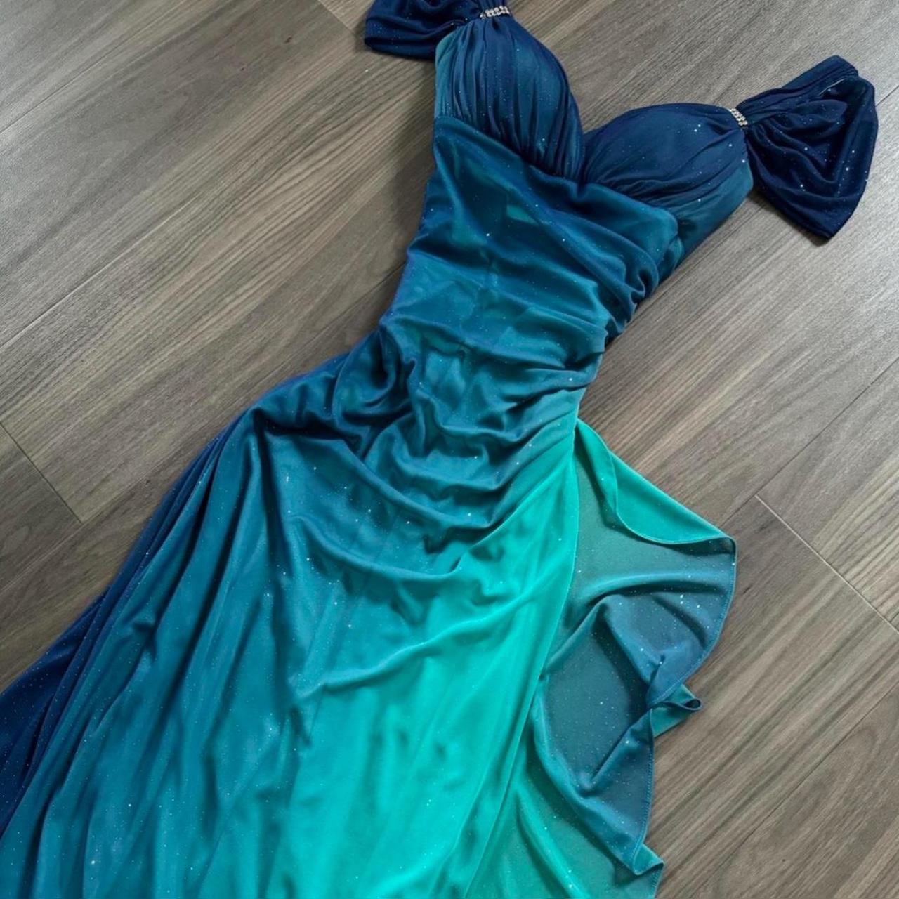Robe de soirée élégante en mousseline de soie, longue, brillante, dégradé de mode, bretelles spaghetti, robe de bal élégante, robe de soirée gh3492