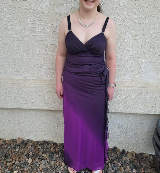 Lila glänzendes, modisches, farbverlaufsfarbenes, elegantes, langes Chiffon-Ballkleid, Abendkleid, Geburtstagspartykleid, Feenkleid, Heimkehrkleid, Hochzeitsgastkleid, Abschlussballkleid, gh3811
