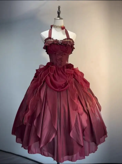 Burgunderrotes süßes, kurzes, formelles Heimkehrkleid aus Tüll, Ballkleid, Geburtstagskleid, gh4909