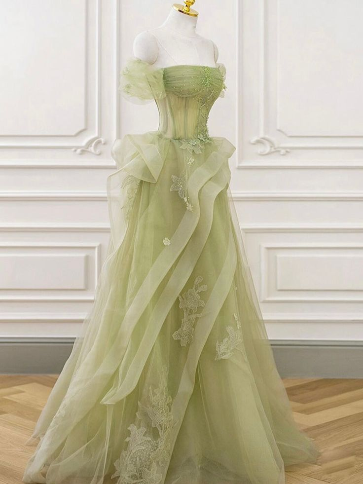 Robe de bal longue en tulle et dentelle à épaules dénudées, robe longue de remise de diplôme gh2730