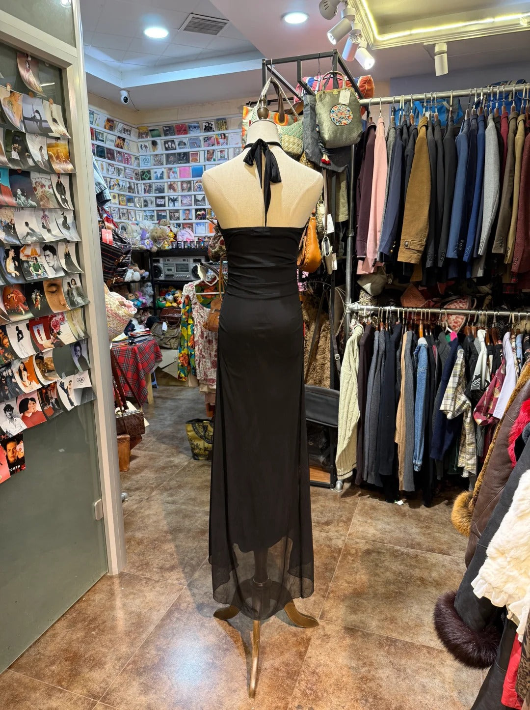 Robe de soirée longue en mousseline de soie noire élégante, robe de fête d'anniversaire, robe de bal gh4280