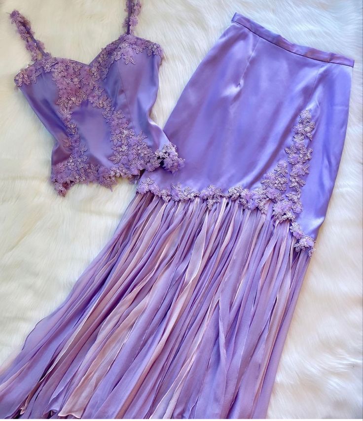 Lila, hübsch, süß, elegant, herzförmiger Ausschnitt, zarte Blumenspitze, langes Chiffon-Ballkleid, Abendkleid, Urlaubspartykleid, zweiteiliges Ballkleid gh3821