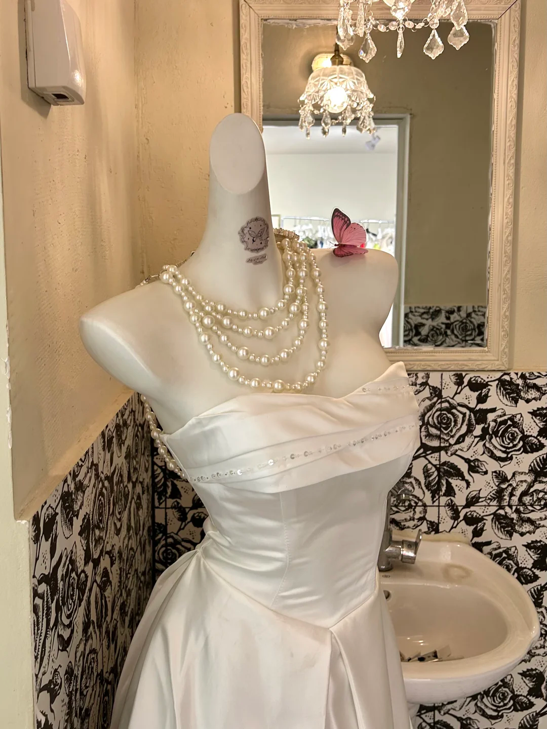 White Strapless Waist-Cinched Satin Minimalist Luxury Long Romantic Dress, Wedding Gown gh7603