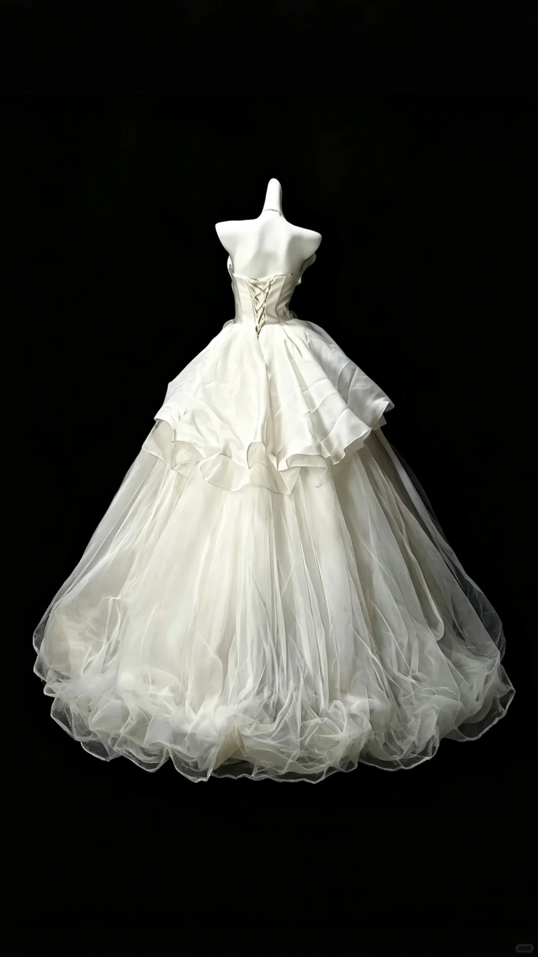White Strapless Waist-Cinched Voluminous Skirt Evening Dress, Fairy Gown, Romantic Gown gh7365