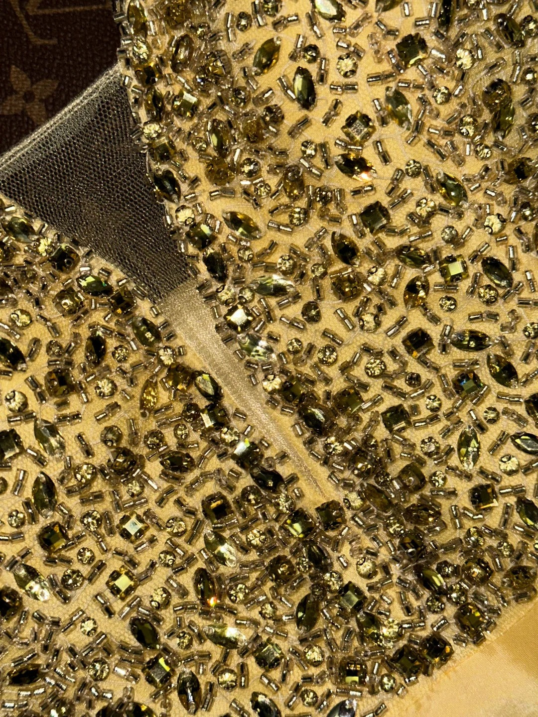 Robe de soirée longue en tulle jaune, magnifique et brillante, avec perles, robe de soirée, robe d'anniversaire, gh4456