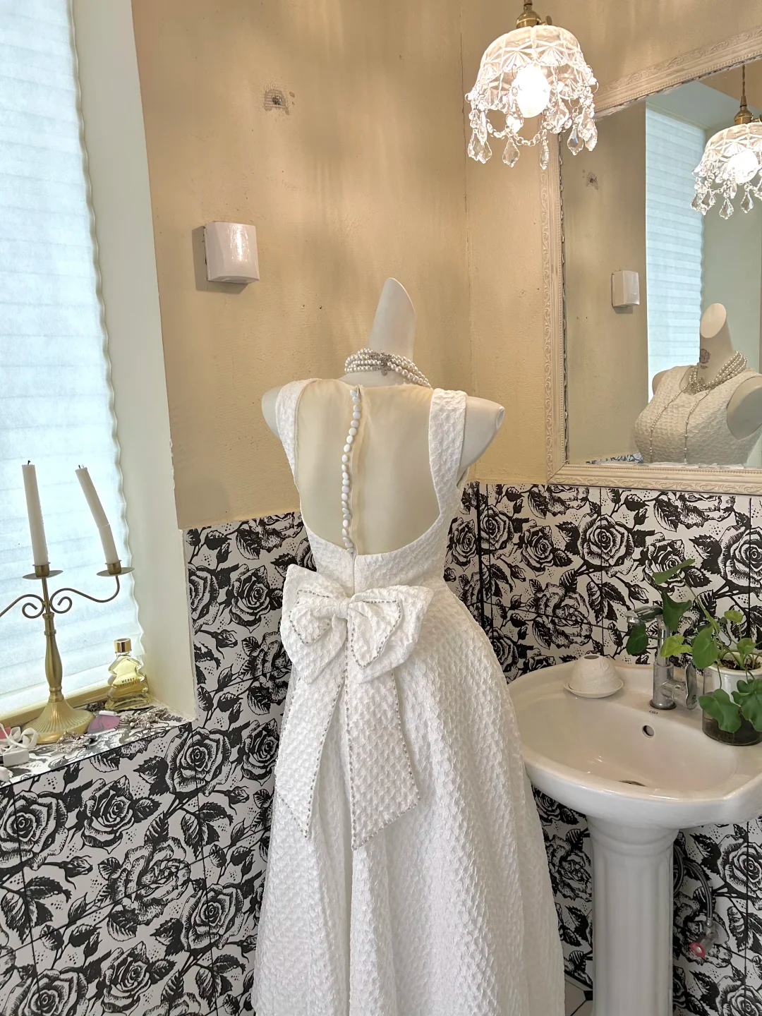 White Sleeveless Waist-Cinched Minimalist Slim Elegant Romantic Dress, Wedding Gown gh7670