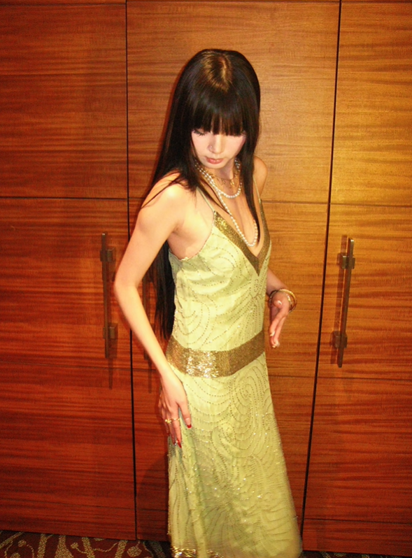 Champagne Vintage Beaded Spaghetti Strap Elegant Prom & Evening Party Dress gh8394