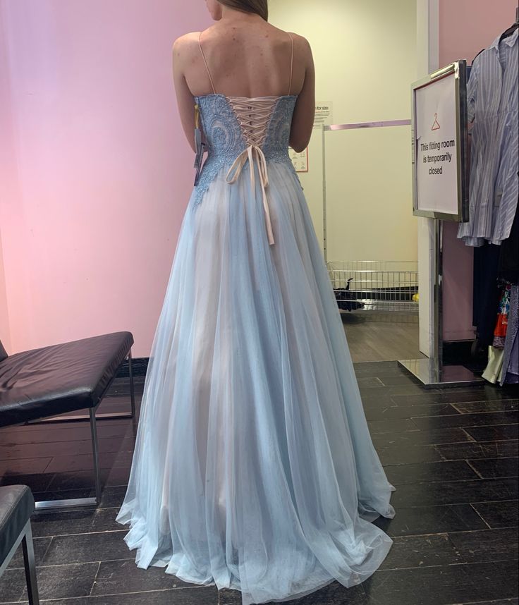 Blau schöne Mode exquisite Spitze lange elegante Tüll Ballkleid Abendkleid Partykleid Brautjungfernkleid gh3435