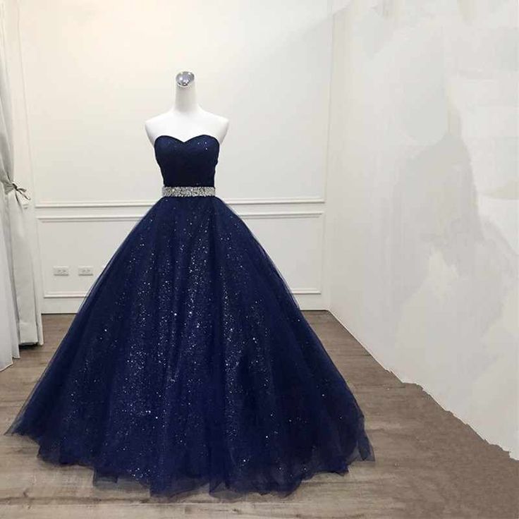 Königsblau/Lila wunderschönes glänzendes, exquisites, mit Perlen besetztes A-Linien-Ballkleid aus langem Tüll, Abendkleid gh3558