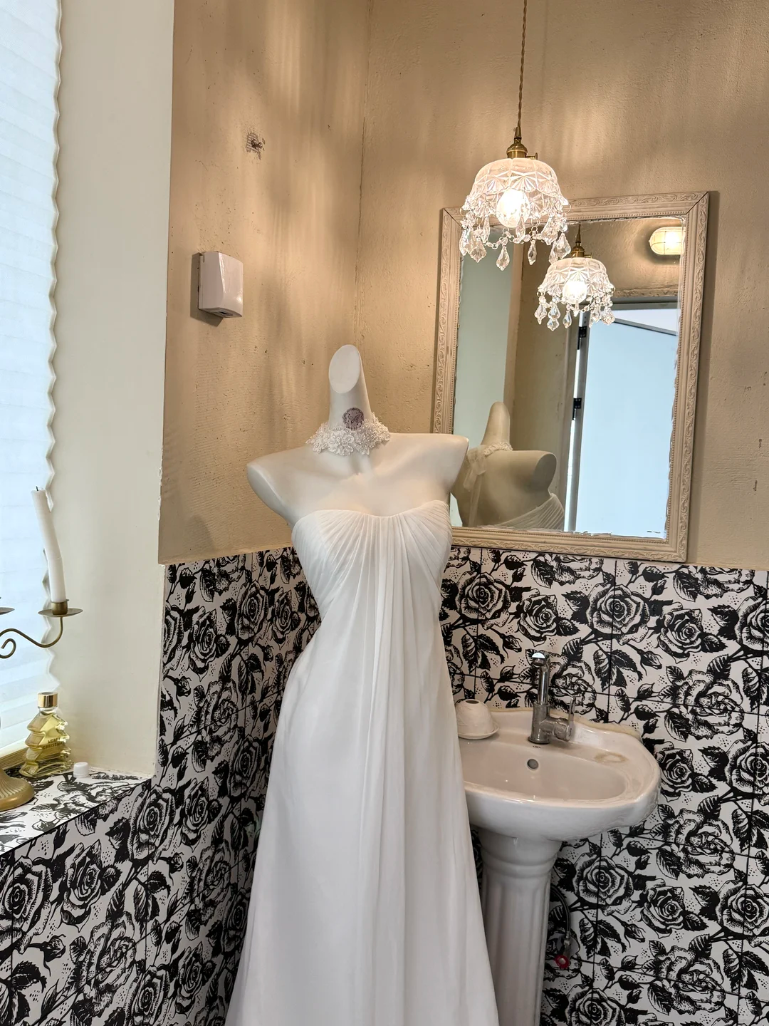 White Strapless High Waist Slimming Lightweight Romantic Dress, Wedding Gown gh7633