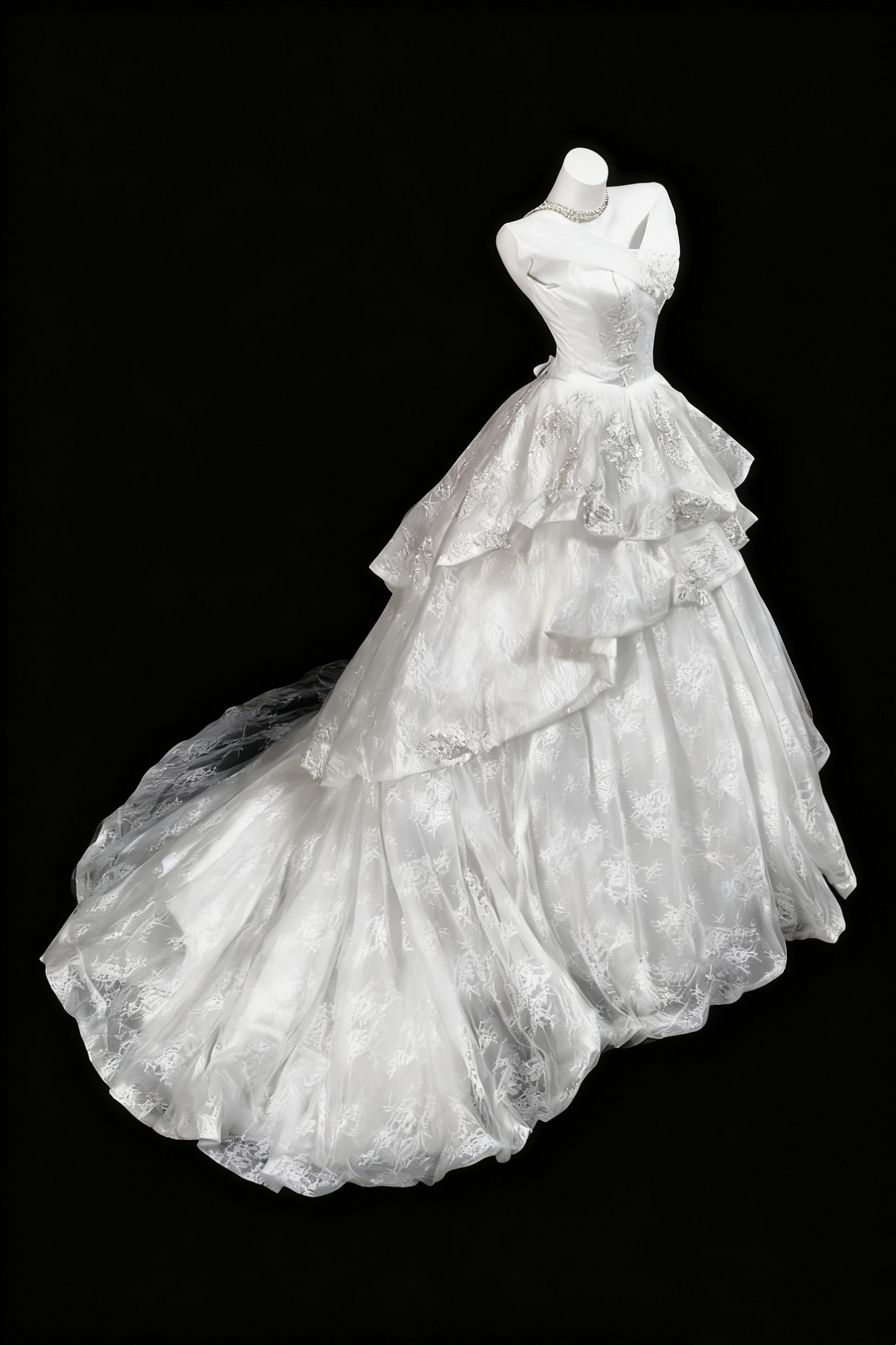 girlhomeshops – Weißes, wunderschönes und exquisites langes Spitzenhochzeitskleid gh6281