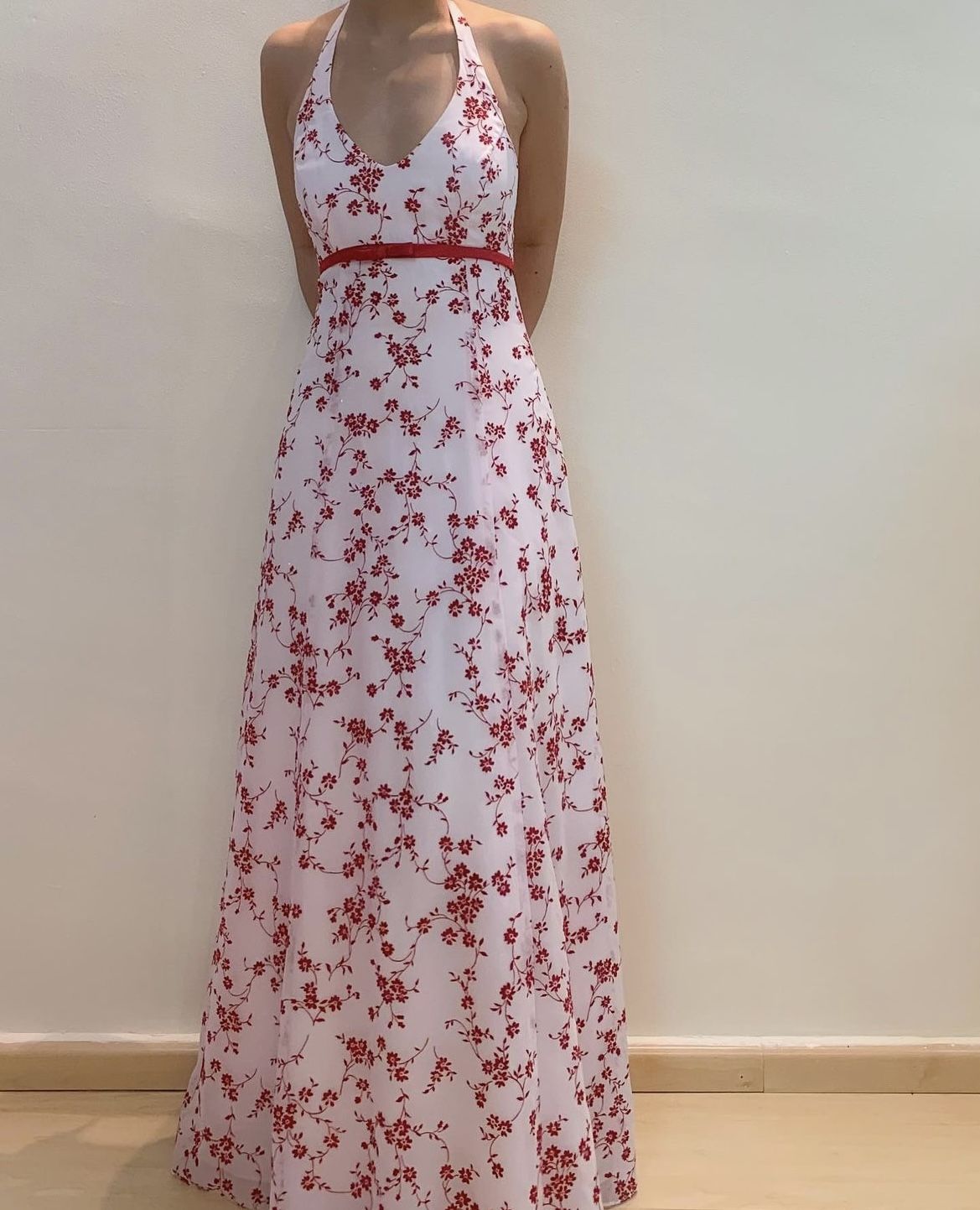 Vintage floral long dress, elegant dress gh6867